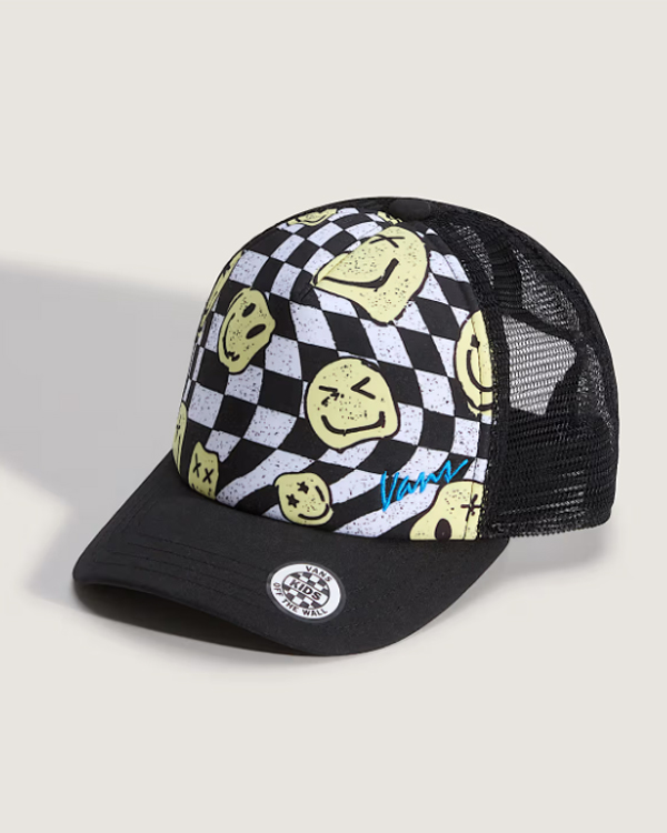 VANS KIDS TWISTED VANS TRUCKER BLACK SMILEY
