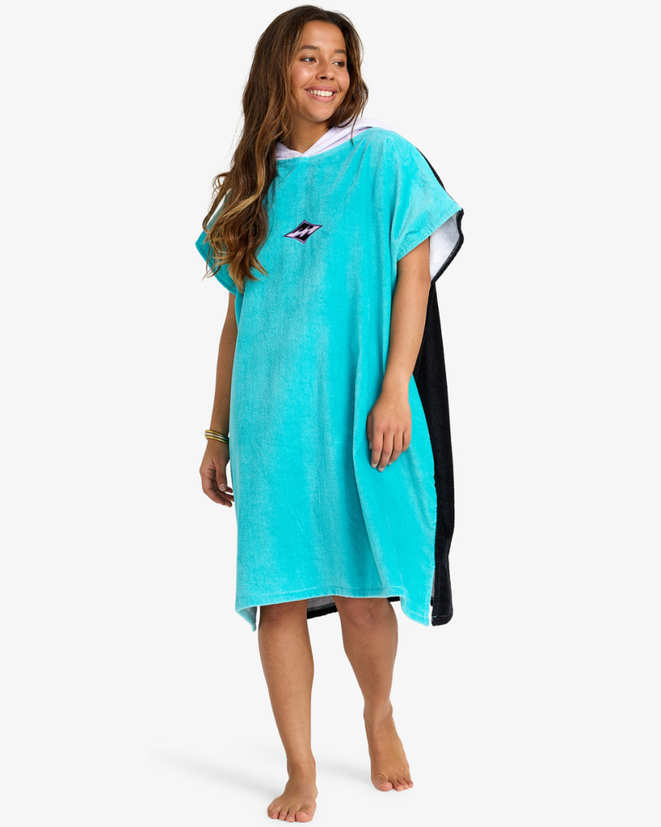 BILLABONG WOMENS HOODED TOWEL AQUA HAZE