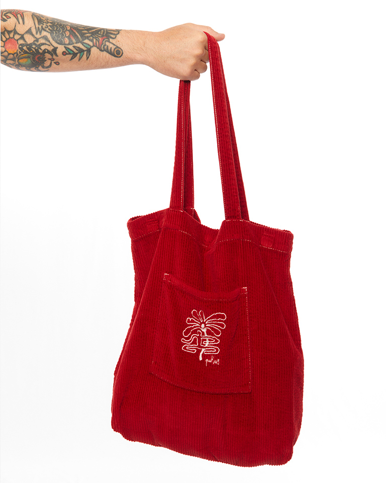 PUKAS Bag Long Road Corduroy TURBO RED