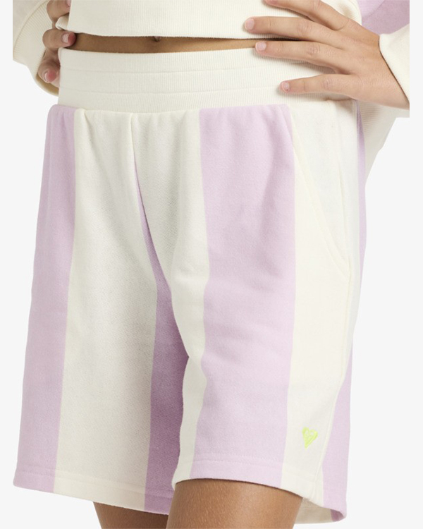 ROXY GIRLS LITTLE THINGS SHORT CROCUS PETAL STRICTLY STRIPE