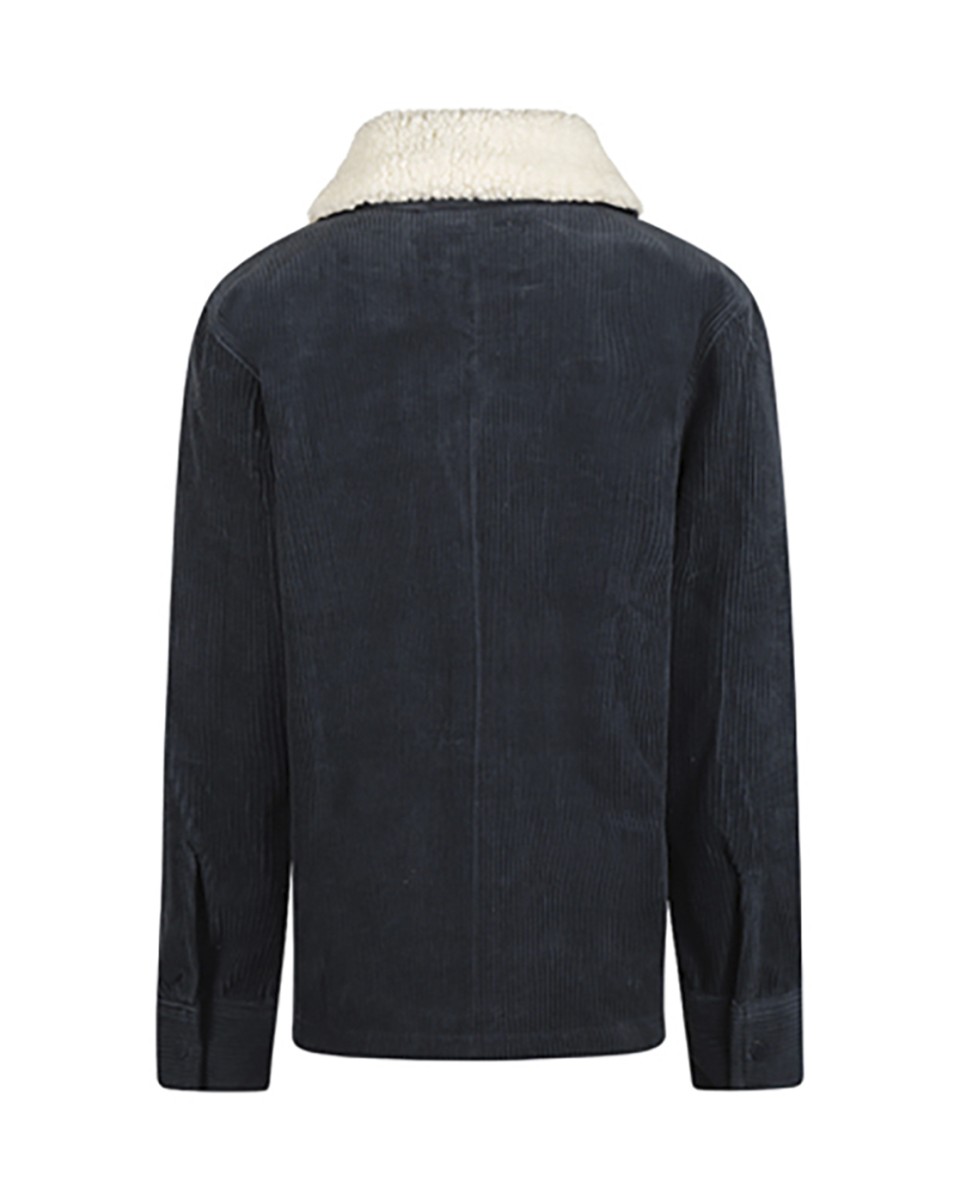 Koko Noko corduroy blouse met kraagje steel blue - Afbeelding 2