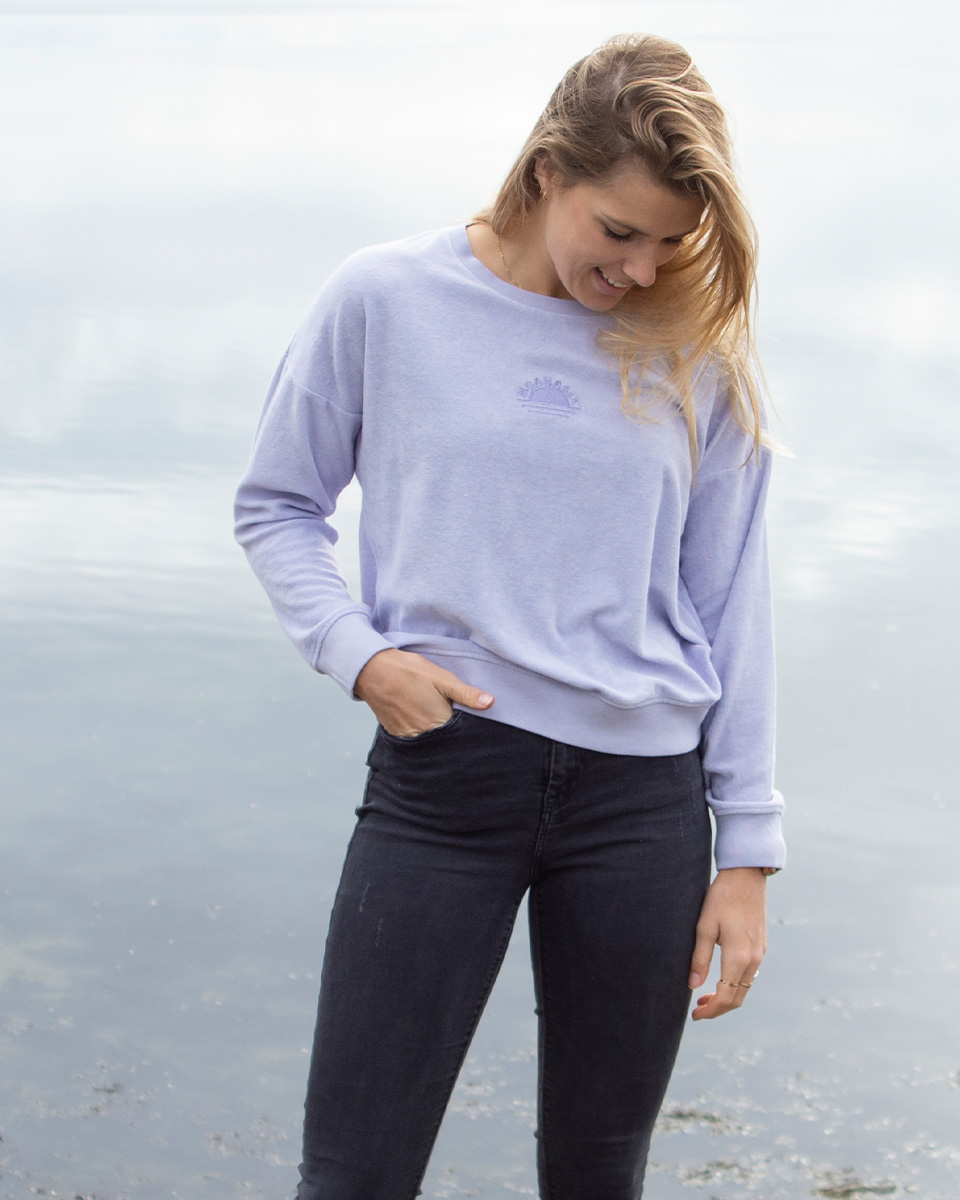 Moana Six Rising Sun terry towel dames sweater lilac haze