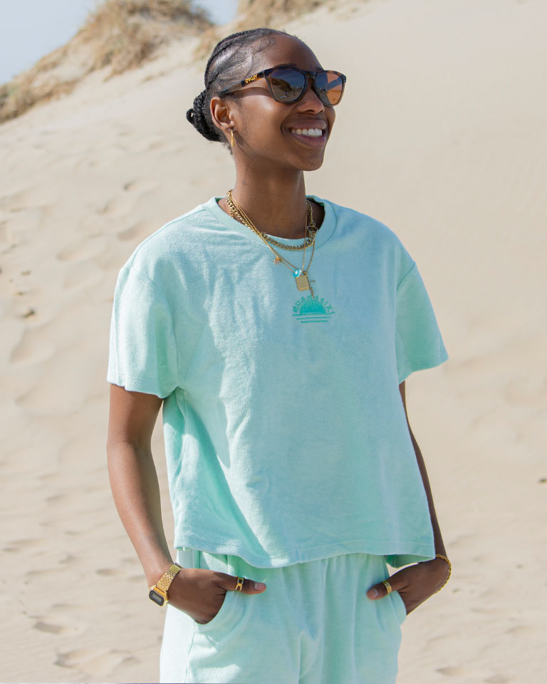 Moana Six Rising Sun terry towel t-shirt mint