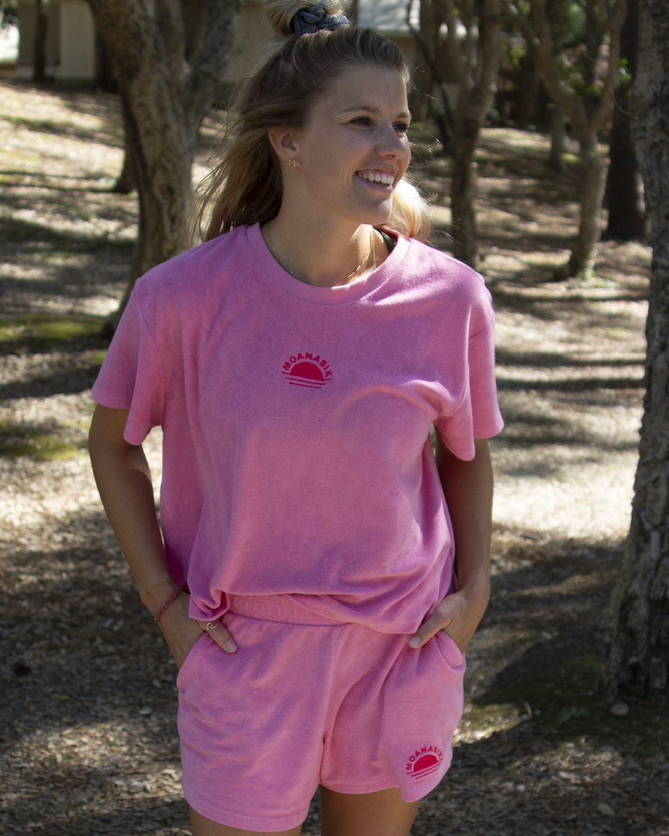 Moana Six Rising Sun terry towel t-shirt pink cloud - Afbeelding 2