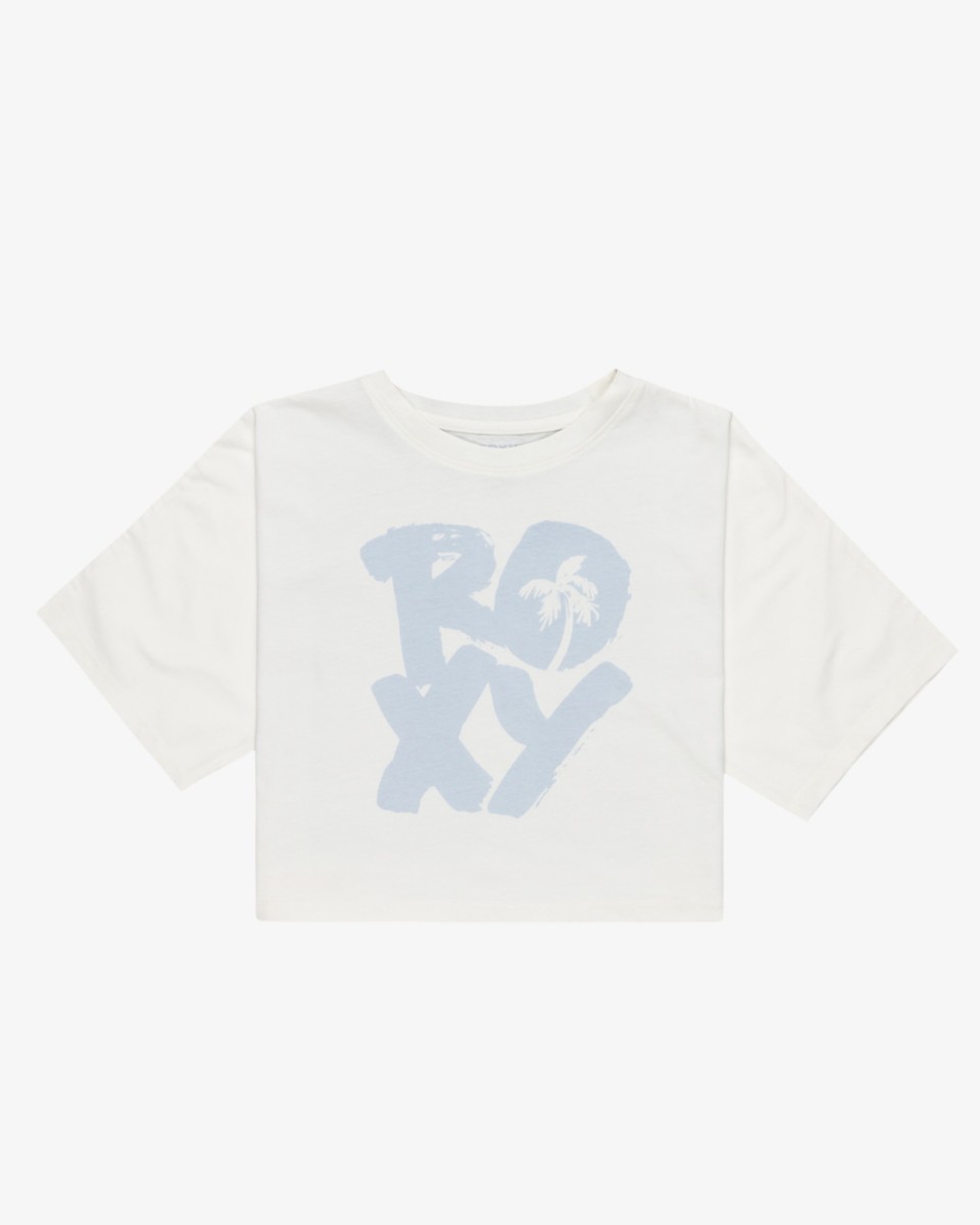 ROXY GIRLS TEE BOXY CROP STARTED EGRET