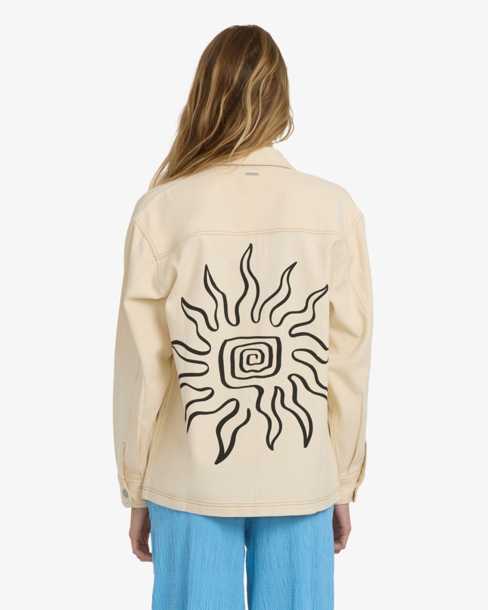 BILLLABONG LAURA TWILL SHACKET ANTIQUE WHITE