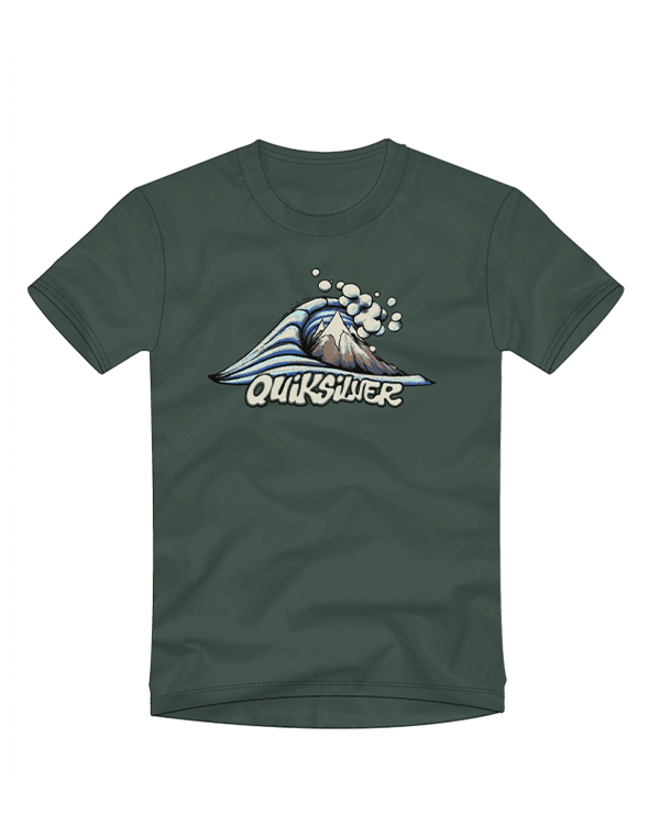 QUIKSILVER BOYS MTB&WAVE SS TEE FOREST