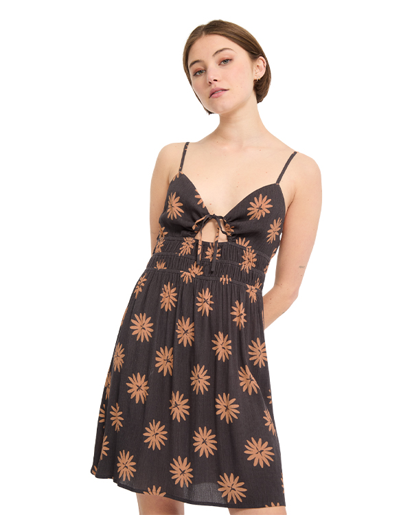 VOLCOM MIDNITE RAMBLE DRESS VINTAGE BLACK