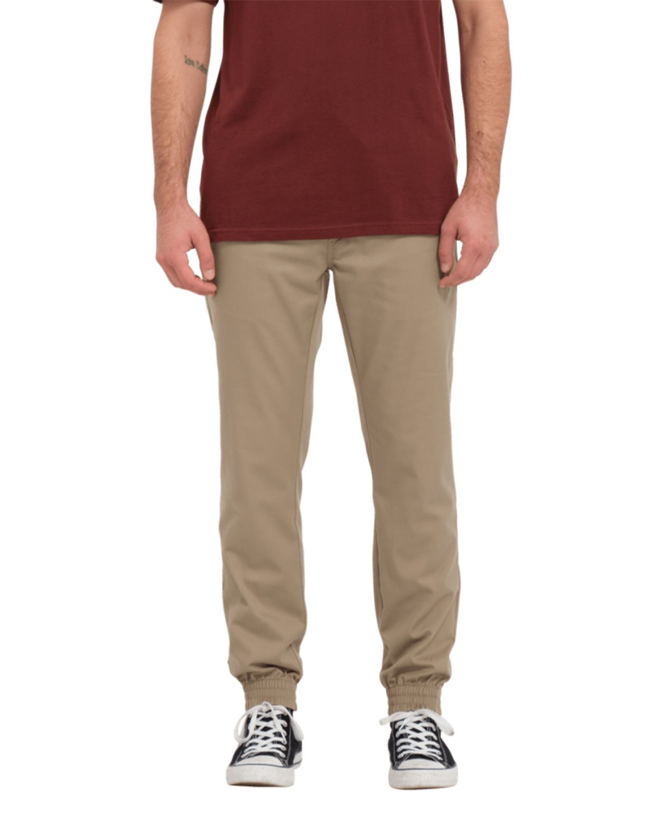 VOLCOM FRICKIN SLIM JOGGER PANTS KHAKI