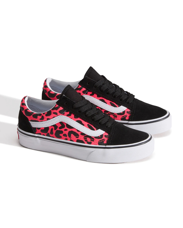 VANS JUNIOR OLD SKOOL GLITTER LEOPARD DIVA PINK