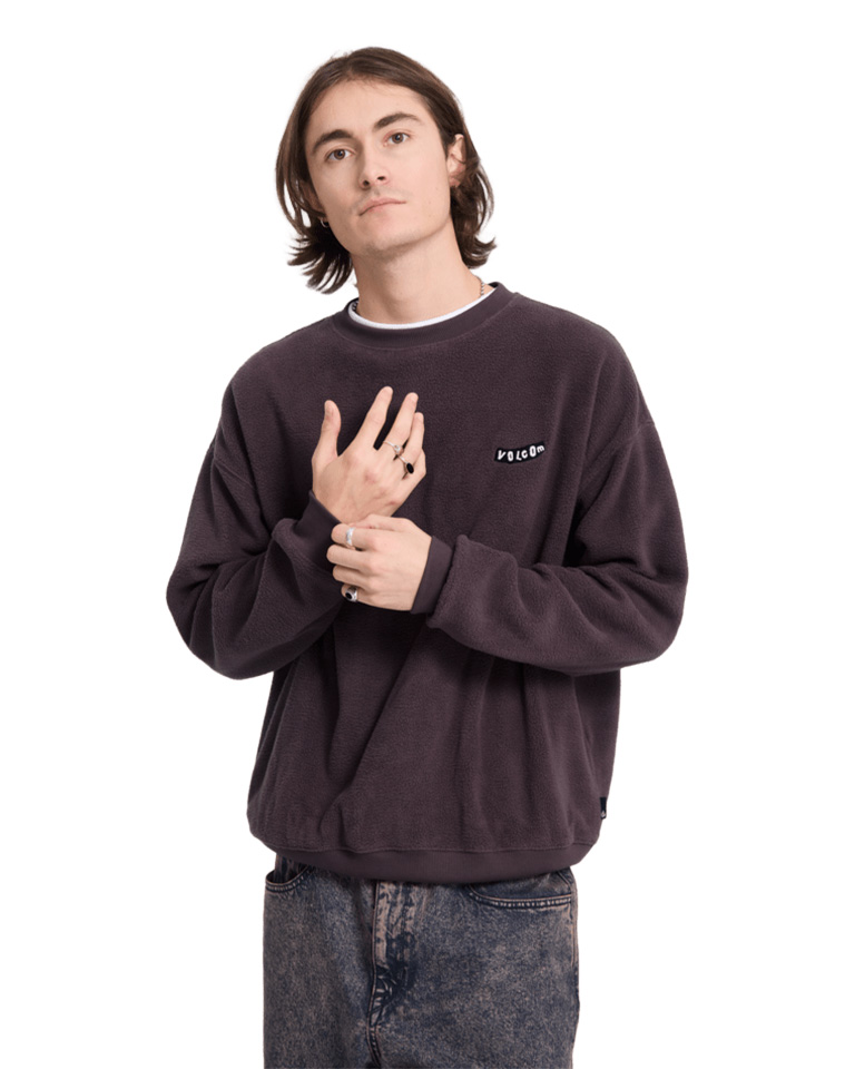 VOLCOM TOO KOOL LSE CREW RAISIN
